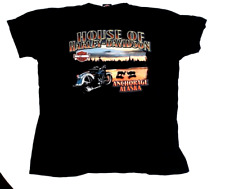 VINTAGE HOUSE OF HARLEY DAVIDSON ANCHORAGE ALASKA , POCKET XL T-SHIRT BLACK picture