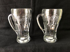 Vintage Libbey Coca Cola Glass Mugs with handle, 16 Ounce Set Of 2 picture