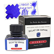J. Herbin Bottled Fountain Pen Ink 30mL-Eclat de Saphir (Sapphire Blue) H130-16 picture