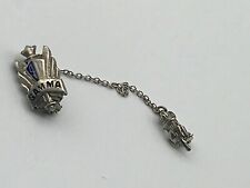 1941 Vintage Sterling Silver GAMMA Lapel Pin With '41 Chain Bastian A5 picture