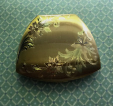 Marvelous Vintage 50's NEW Elgin American Gold Tone Etched Ladies Powder Compact picture