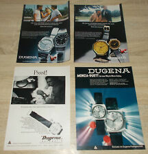 1960's 80's vintage DUGENA watches adverts x4 Print Ad lot #1 German picture