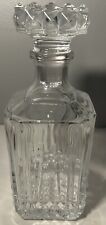 Vintage 1960s Square Heavy Glass Diamond Point Decanter picture