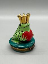 Limoges Peint Main Porcelain Frog Prince Porcelain Trinket Box France picture