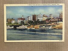 Postcard Memphis TN Tennessee Skyline Riverfront Levee Boats Ships Vintage PC picture