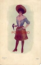 pre-1907 COWGIRL WITH PISTOL 1909 - cpyrt 1905 J. Tully picture