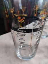 Vintage Cocktail Recipe Glasses Set Of 5 picture