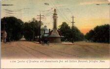 Postcard Broadway & Massachusetts Ave & soldiers Monument  Arlington Ma[cx] picture