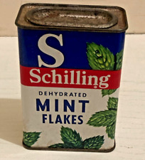  Schilling Dehydrated Mint Flakes Metal Spice Tin picture