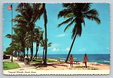 Tropical Florida Beach Scene Vintage Posted 1977 Naples Postcard picture