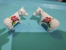 Vintage Floral Cow Salt And Peper Shakers picture