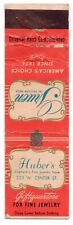 c1940s Huber's Jeweler Center St Anaheim California CA Vintage Matchbook Cover picture
