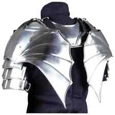 Medieval Steel Gorget Warrior Gothic Pair Of Pauldrons Shoulder Armor Halloween picture