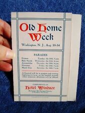 OLD HOME WEEK Antique Souvenir Parades Program - HOTEL WINDSOR, Washington, NJ picture