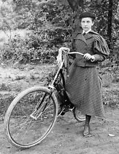 1897 Miss Lehane with Bicycle, Junction City, KS Old Photo 8.5