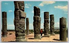 Native Americana~Hidalgo Mexico~Tula Giant Statues Archeological Site~Vintage PC picture