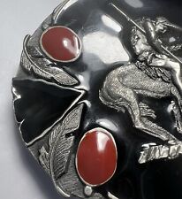 End of the Trail Belt Buckle Black/Red 1988 W-7 by Siskiyou picture