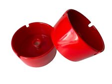 2 Red Retro Ashtrays Gerold Porzellan Made in West Germany 1970's Ceramic Round picture