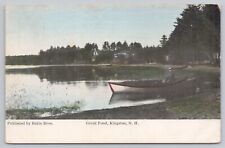 Kingston New Hampshire, Great Pond, Boat, Vintage Postcard picture