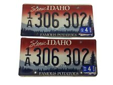 Vintage Matched Pair Famous Potatoes Idaho 2004 License plates 1A 306 302 # picture