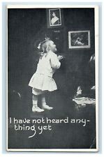 c1910's Little Girl Talking Telephone Picture Frame Posted Antique Postcard picture