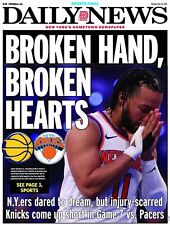 BROKEN HEART JALEN BRUNSON DIVENCENZO KNICKS SEASON ENDS NY DAILY NEWS 5/20 2024 picture