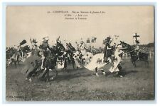 1913 Carnaval de Menton France Parade Carnival Jousting Knights Costume Postcard picture