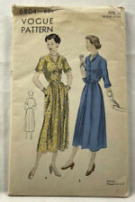 1949 Vogue Sewing Pattern 6804 Womens 1-Pc Dress Size 16 Vintage Fashion 9240 picture