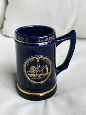 Vintage New York University Royal Blue Gold Large Ceramic Beer Stein Coffee Mug picture