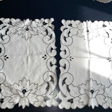 18 X 12 Gorgeous Hand Made Doillies In Ecru And Cut Out Detail. Feom Portugal picture