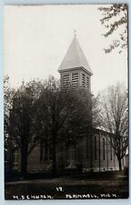 Postcard MI Plainwell M.E. Church RPPC Real Photo c1917 W3 picture
