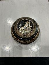 Adis Black Trinket Box Porcelain Made in Greece picture