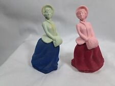 Lot of 2 Vintage Avon Perfume Bottles Skaters Waltz Blue and Red picture