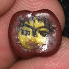 Genuine Ancient Phoenician Roman Glass Face Bead Circa 5th - 2nd Century BC picture