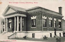 New Carnegie Library Ellensburg Washington WA 1910 Postcard picture