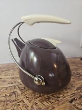 Noritake Retro Space Age Mid Century Modern Eggplant Purple Enameled Tea Pot picture