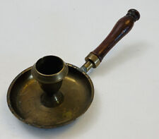 Vintage Seiden International Brass Candle Holder Wood handle India picture