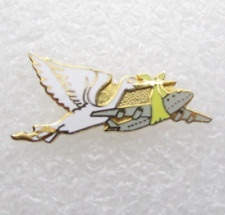 Cranes Bird Carrying  Passenger Jet Airplane Lapel Pin (C742) picture