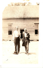 Vintage Photo 1930s, 2 Older Preachers Posed Outside Home, 4.5x2.5 Sepia picture