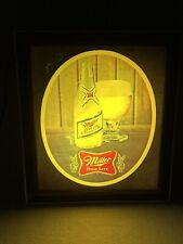Vintage Early 1970’s Miller High Life Lighted Bar Sign Works Rare/Hard To Find picture