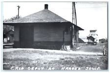 c1960 Crip Depot Harper Iowa IA Railroad Train Depot Station RPPC Photo Postcard picture