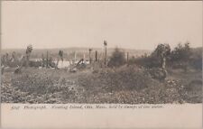 Floating Island Otis Mass Held by Stumps at Low Water c1900s RPPC Postcard picture