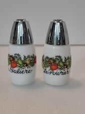 Vintage Spice of Life Salt & Pepper Shakers Gemco Pyrex Milk Glass picture