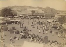 India Jaipur market aerial view antique albumen photo picture