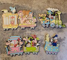 Vintage 1984 4pc Set Disney Cardboard Train Wall Decor Mickey Pluto Goofy Minnie picture