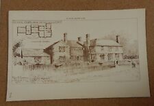 Antique Architects Print Stake farm Nr Sevenoaks The builder 1890 picture