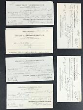 Great Falls MT Commercial Club Receipts Club Dues 1921 1922 1923 Lot of 6 e1-56e picture