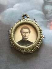 Special RELIC Saint John Don Bosco - ex indumentis 1920th Turin Italy monastery picture