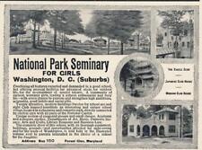 Magazine Ad - 1912 - National Park Seminary for Girls - Washington, DC picture