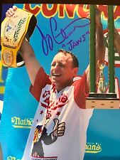 joey chestnut jaws signed 8x10 photo autograph hot dog eating champion picture